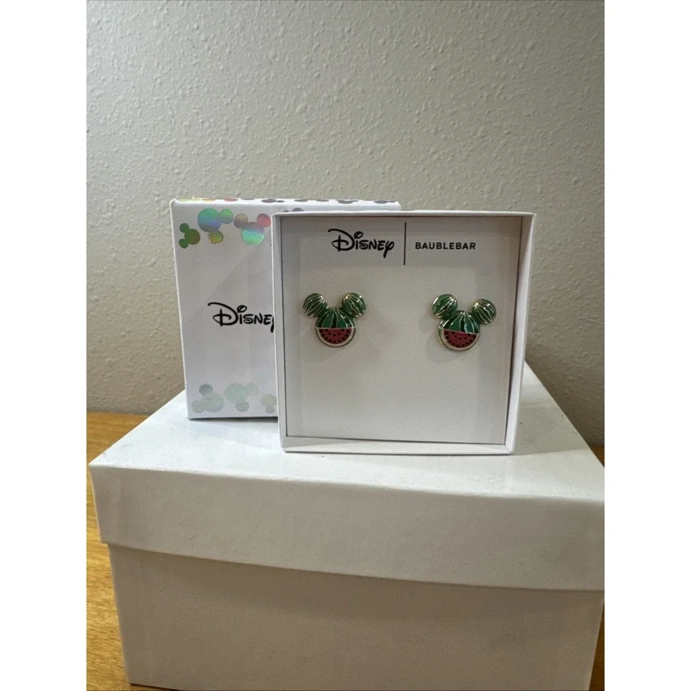NWT disney BaubleBar Mickey Mouse watermelon stud Earrings summer coquette